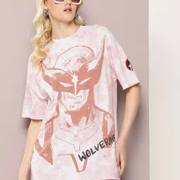 Kook N Keech Marvel Wolverine Printed Drop-Shoulder Sleeves Oversized T-shirt-image-55