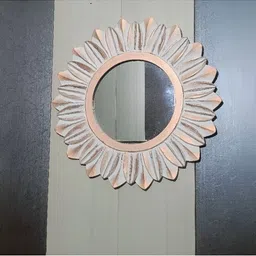 VAS collection home White Textured Round Mirror image 2
