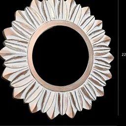 VAS collection home White Textured Round Mirror image 1