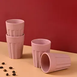Eha Pink 4 Pieces Textured Kulladhs Cups 100 ml each-29