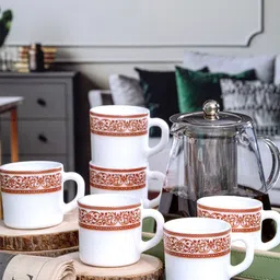 Cello 6 Pieces White Opalware Tea & Coffee Mug 100 ml-18