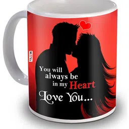 ME & YOU Red Printed Ceramic Glossy Coffee Mug  320 ml-image-87