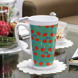 KOLOROBIA Green & Red Printed Ceramic Glossy Irish Mug 425 ml-8