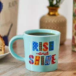 Chumbak Blue Printed Dishwasher & Microwave safe Ceramic Glossy Mug 300ml-29