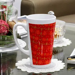 KOLOROBIA White & Red Printed Irish Ceramic Glossy Mug 425 ml-42