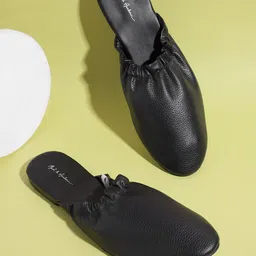 Mast & Harbour Women Black Textured Mules-46