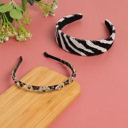 SOHI Set of 2 Embellished Hairband-35