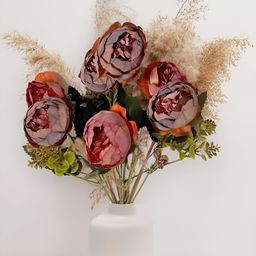 ARTSY Maroon & Green Peony Artificial Flower-25