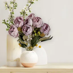 ARTSY Violet & Green Peony Artificial Flower-58