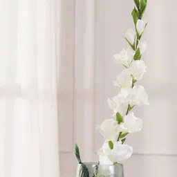 Pure Home and Living Set Of 2 White Artificial Gladiolus Flower Stem-16