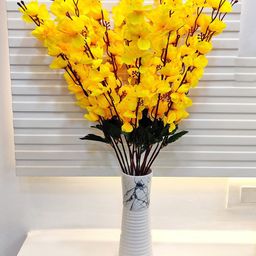 ARTSY Yellow Green 2 Pieces Cheery blossom Artificial Flowers-19