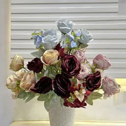 ARTSY Blue & Red 4 Pieces Cherry Blossom Artificial Flowers-image-53