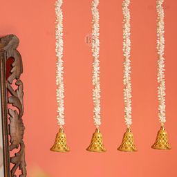 BS AMOR White Pack Of 8 Floral Hanging Strings Latkan-12