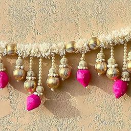 Kaameri Bazaar Lotus Toran With Dangling Beads image 4