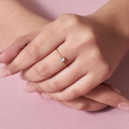 SALTY Gold-Plated Artificial-Stone Studded Adjustable Chain Linked Ring image 4