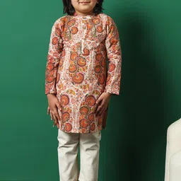 Readiprint Fashions Boys Ethnic Motifs Printed Regular Pure Cotton Kurta with Pyjamas-50