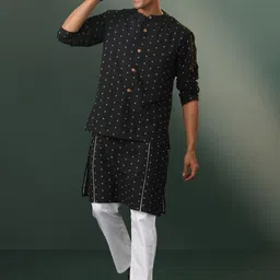 VASTRAMAY Geometric Printed Pure Cotton Kurta With Pyjama-image-20