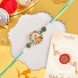 Voylla Men Lord Ganesh Pearl Beaded Rakhi-52