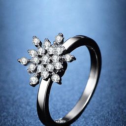 Yellow Chimes Silver-Plated Floral Crystal-Studded Finger Ring-image-83