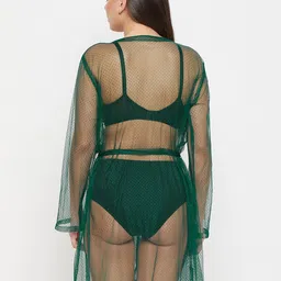 Clovia Self Design Sheer Net Robe image 5