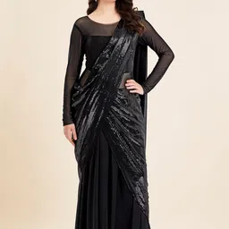 TWAM SUNDARA Sequinned Embellished Pure Georgette Ready to Wear Saree-picture-44