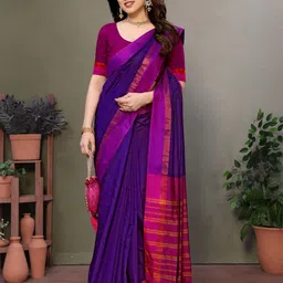 vj fashion Solid Striped Zari Saree-picture-12