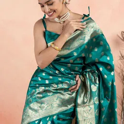 Subham Ethnic Motifs Woven Designed Zari Saree-picture-30