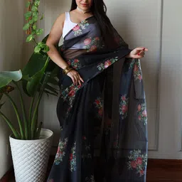 Anouk Floral Printed Saree-picture-4