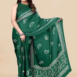 KALINI Paisley Printed Block Print Saree-image-14
