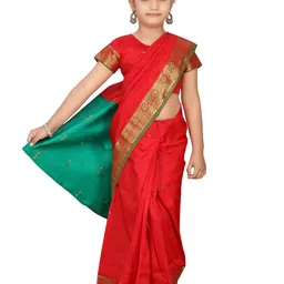 Aarika Red & Green Art Silk Ready to Wear Kanjeevaram Saree-23