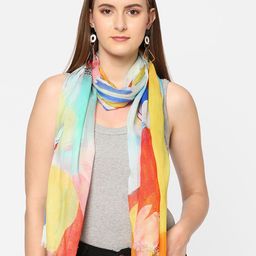 Cloth Haus India Women White & Yellow Printed Scarf-image-34