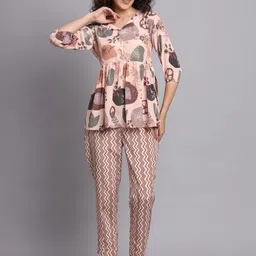 Suktam Trendz Abstract Printed Top with Trouser-44