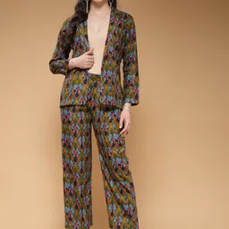 Indibelle Printed Notched Lapel Blazer With Trouser-picture-9
