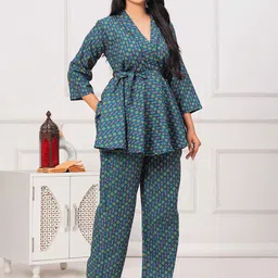 Fabmoha Printed Pure Cotton Top With Trousers Co-Ords-picture-25
