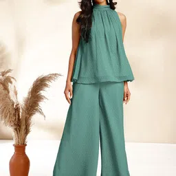 Janasya Woven Design Sleeveless Top & Palazzos Co-Ords-picture-39