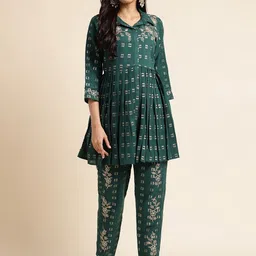 FABMORA Embroidered Shirt Collar Tunic With Trouser-picture-41