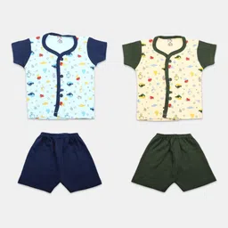 V-Mart Infant Kids Pack Of 2 Printed Pure Cotton T-shirt With Shorts-image-18