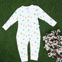 V-Mart Infant Kids Printed Interlock Front Open Cotton Rompers-image-60