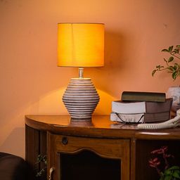 Pinecraft INTERNATIONAL White & Gold-Toned Atury Table Lamp-27