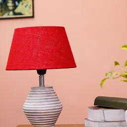 Pinecraft INTERNATIONAL Red Atury Table Lamp with Red Shade image 4