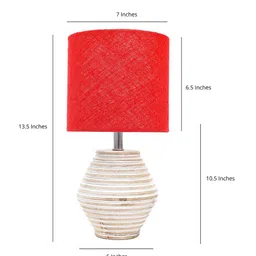 Pinecraft INTERNATIONAL Red & White Atury Table Lamp with Shade image 3