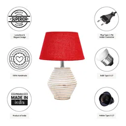 Pinecraft INTERNATIONAL Red Atury Table Lamp with Red Shade image 5