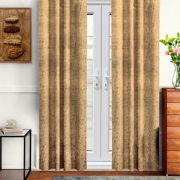 Cortina Orange Set of 2 Abstract Printed Room Darkening Door Curtain-55