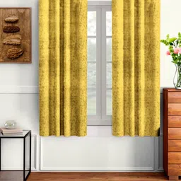 Cortina Yellow Set of 2 Room Darkening Window Curtain-image-44