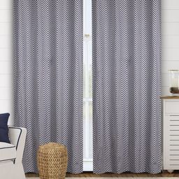 Saral Home Blue & White Set of 2 Black Out Door Curtain-13