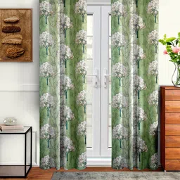 Cortina Set of 2 Floral Printed Long Door Curtains-13