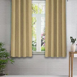 Cortina Beige & Silver-Toned 2 Pieces Abstract Printed Window Curtain-image-81