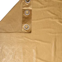 Cortina Beige Set of 2 Embossed Damask Print Window Curtains image 4