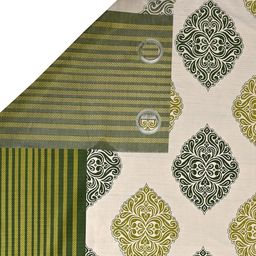 Cortina Green & Beige Set of 2 Ethnic Motifs Window Curtains image 2
