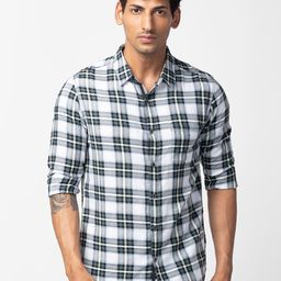 SPYKAR Men Cotton Slim Fit Checked Casual Shirt-image-85